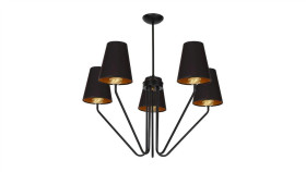 Żyrandol Victoria Black 5Xe27 Mlp4913 Milagro