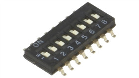 Przełącznik Dip-Switch Ilość Sekcji 8 On-Off 0,025A/24Vdc A6h-8102
