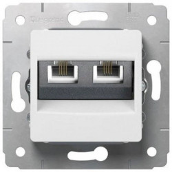 CARIVA Gniazdo telefoniczne podwójne RJ11 białe