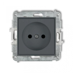 ICON Mechanizm gniazda pojedynczego bez uziemienia 2P (przesłony torów prądowych) grafitowy mat 28IGP-1p
