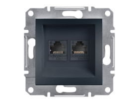 ASFORA Gniazdo komputerowe podwójne 2xRJ45 kat.6 antracyt EPH4800171 SCHNEIDER ELECTRIC