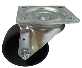 Koło samonastawne średnica kabla 100mm Płyta RS PRO 250kg wysokość całkowita 128mm