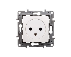 NILOE Gniazdo pojedyncze z/u płaskie z przesłonami 16A IP21 białe 664737