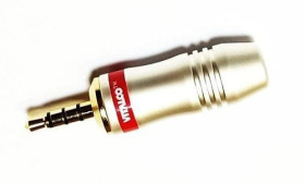 Wtyk JACK 3,5mm 4-polowy, obudowa metalowa perłowa, otwór na przewód 6mm JW930