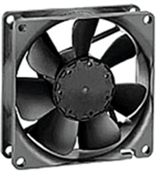 DC axial fan, 24 V, 80 x 80 x 25 mm, 58 m³/h, 27 dB, ball bearing, ebm-papst 8414 NM