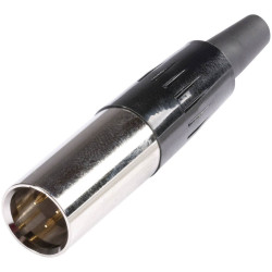 Hicon HI-XMCM3 Mini XLR Connector Plug, 3 Pins, Straight, Silver