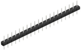 Pin header, 20 pole, pitch 2.54 mm, straight, black, 10057879
