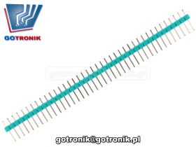 Listwa kołkowa 1x40pin raster 2,54mm zielona