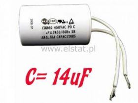 14uF 450V kond. rozruchowy fol. 35x70 przewody
