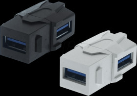 153010 Keystone USB3.0 F/F, 90° outlet, white