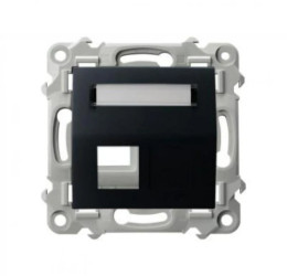 SZAFIR Obudowa gniazda pojedynczego typu Keystone skośna czarny metalik GPK-1ZS/p/33