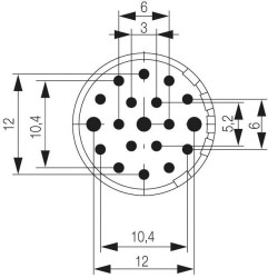 Weidmüller SAI-M23-SE-19-F 1224390000 Wkładka złącza męskiego 1 szt.