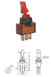 PRZEŁĄCZNIK 2-POZYCJE 3-PINY ON-OF 12V LIZ CZERWONY