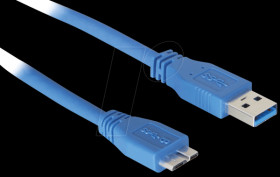 83502 Cable USB 3.0 A > USB 3.0 Micro B, 5 m, blau