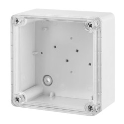 INDUSTRIAL Puszka hermetyczna n/t 105x105x66mm IP65 szara, pokrywa transparentna 2701-01