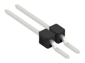 Pin header, 2 pole, pitch 2.54 mm, straight, black, 10050588