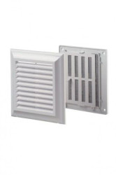 Kratka wentylacyjna regulowana 140x140mm z siatkĄ bez konierza biaa EL140AUR