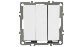 Quadra Włącznik Potrójny Biały, Podtynkowy, Do Ramki