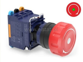 Grzyb bezpieczeństwa; LED ziel. 24V; 2x NC; 25A