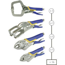 Toparc 050266 Gripper Set 16 pieces Non-slip Rubberised Handles