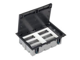 SIMON CONNECT Puszka podłogowa 6-modułowa 12x K45 gł. 93mm + 2x SM302/9 szary grafit SF610/14 KONTAKT SIMON