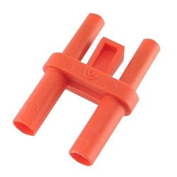 Mostek izolowany, 2 wtyki z dodatkowym gniazdem 4mm, czerwony