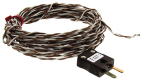 Termopara z odsłoniętym złączem T średnica 7/0.2mm długość 5m -75°C do +250°C Wtyk miniaturowy RS PRO