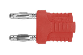 Adapter z wtykiem bananowym Męski Wtykowa typ Wtyk bananowy Czerwony 12A Schutzinger rozmiar 4 mm