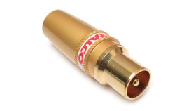 Profesjonalny Wtyk Antenowy Iec Prosty Złoty Na Kabel Aw24 6,7Mm