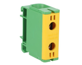 Blok rozdzielczy-odgałęźny 1-polowy AL/CU 2,5-50mm2 żółto-zielony montaż płaski i na szynę TH WLZ35P/50/z 48.552