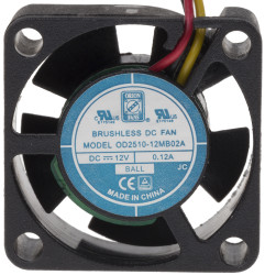 Wentylator osiowy 12 V DC DC 25 x 25 x 10mm 1.44W 3.7m³/h 24dB 80mA