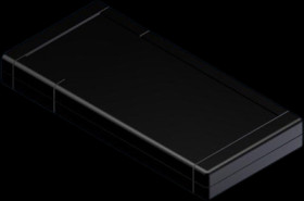 ABS enclosure, (L x W x H) 200 x 94 x 25 mm, black, TBL-1B.9 SCHWARZ