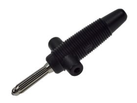 Wtyk bananowy; 4mm; BUELA-300 931667100; czarny; 60mm; lutowany; wtykany (gniazdo bananowe 4mm); 30A; 60V; mosiądz niklowany; PV