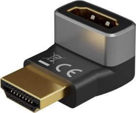 Adapter HDMI™ kątowy 90 pionowy, 8K @ 60 Hz, pozłacany 72009