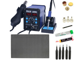 Stacja lutownicza WEP 898BD +groty flux 223 mata 31x21cm cyna czyscik