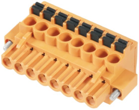 Pin header, 20 pole, pitch 5.08 mm, angled, orange, 1002270000