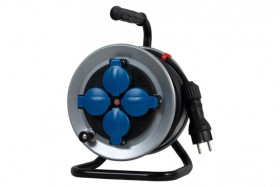 Przedłużacz na bębnie metalowym MINI-210 4x230V OWY 3x1,5 z termikiem - 10m