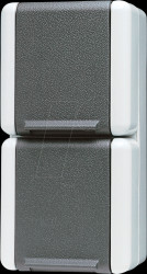 822 W Socket with hinged lid, double, vertical