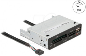 91708 3.5" USB 2.0 Card Reader 5 slot + 1 x USB 2.0
