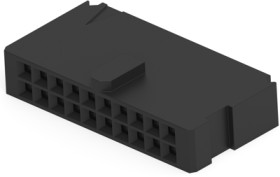 Socket housing, 20 pole, pitch 2.54 mm, straight, black, 102387-4