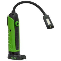 Sealey LEDFLEXG Flexi Rechargeable Green Inspection Lamp Li-ion 1 COB &#x2B; 1 LED