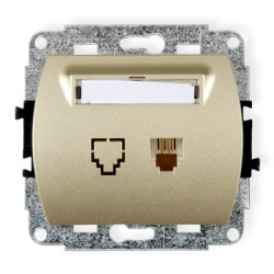 TREND Gniazda telefoniczne pojedyncze 1xRJ11, 4-stykowy złoty 6GT-1