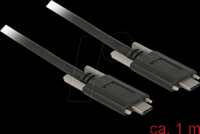 83720 USB 3.1 cable, C plug to C plug, side screws, 1 m