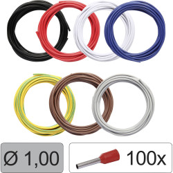 Quadrios 25CW115 Wire LiFY 1.0mm² Black Red White Blue Yell-Grn Brown Grey Set