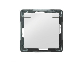 IMPRESJA Gniazdo pojedyncze z uziemieniem IP44 z klapką białe GPH-1YZ/m/00/w OSPEL