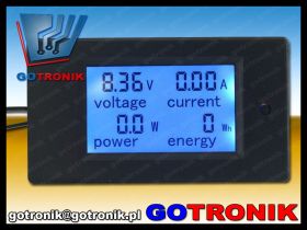 Panelowy miernik napięcia prądu mocy energii elektrycznej DC