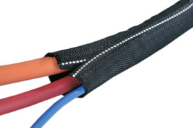 Self-closing protective hose, inside Ø 4 mm, outside Ø 5 mm, polyester, black, 170-01100