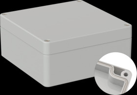 Industrial housing, 122 x 120 x 55 mm, IP66, light gray