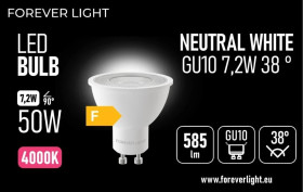 Żarówka LED GU10 38 7.2W 585lm 4000K klasa F Forever Light