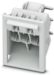 Pin header, 3 pole, pitch 5 mm, angled, light gray, 2203901